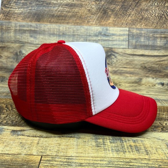 Atlanta Braves Mens Trucker Hat Red Snapback Retro Logo Baseball Cap - Picture 3 of 7